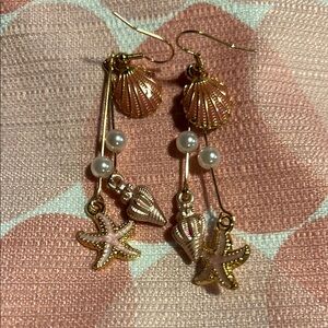 Pink seashell earrings